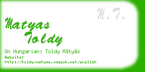 matyas toldy business card